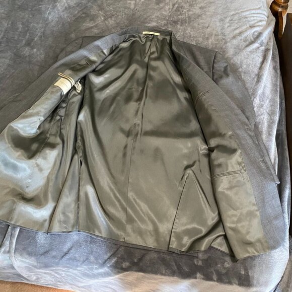 Burberry London Men Blazer Jacket 48R Gray Wool/Silk Blend Two-Button Sport Coat - Picture 12 of 14